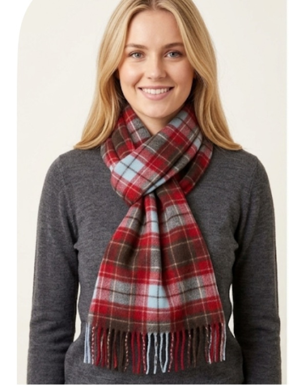 VTG Saks Fifth Avenue Loch Rannoch
Cashmere Scarf Plaid Made In Scotland
Red